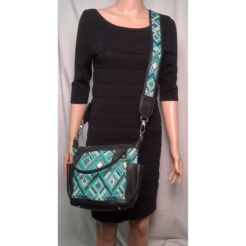 Little Guatemala Embroidered‎ Crossbody Bag 8 x 8 x 4 Detachable Strap